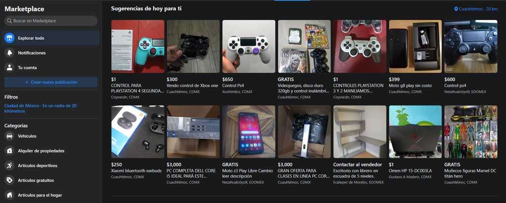 Marketplace de Facebook, comprar en línea a través de redes sociales