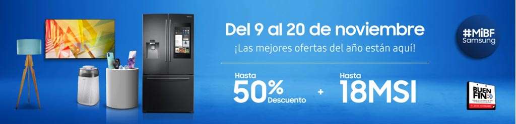 Samsung en el buen fin, hasta 50% de descuento en productos seleccionados
