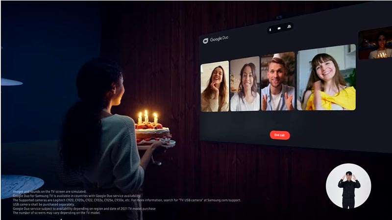 Videollamadas desde la sala con Neo QLED TV
