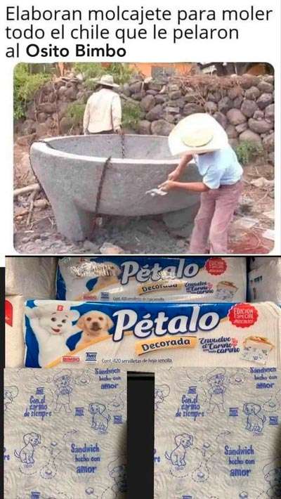 Meme, molcajete Osito Bimbo