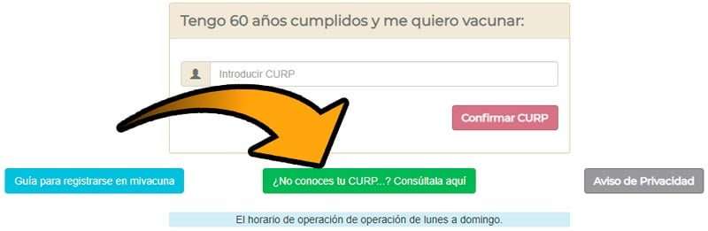 Enlace de mivacuna para conocer el CURP
