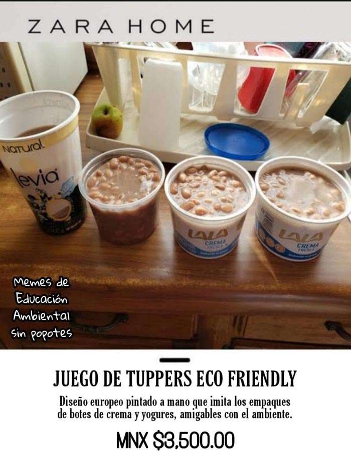 Meme Zara Home, juego de tuppers echo friendly