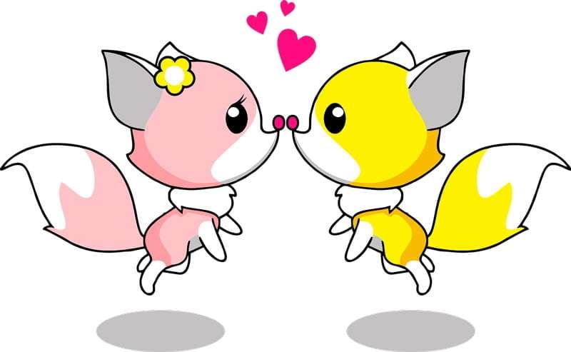 Zorritos dándose un beso