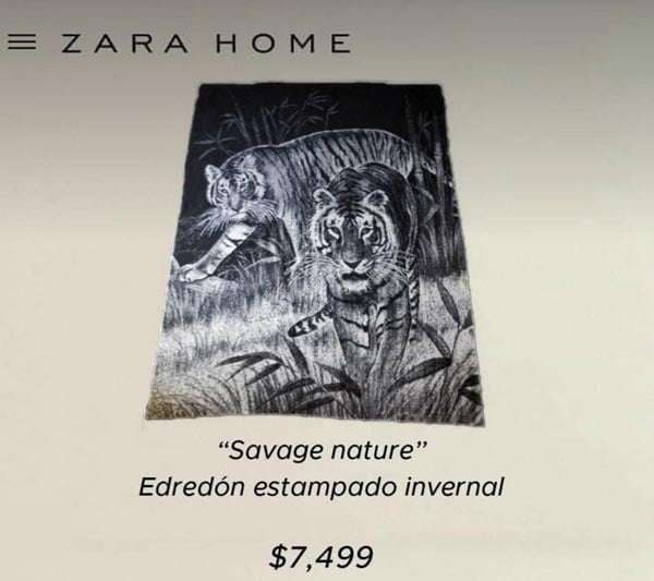 Zara memes, edredón estampado tigres