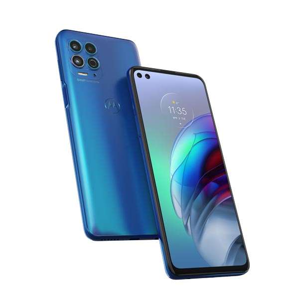 moto g 100 azul parte trasera y delantera