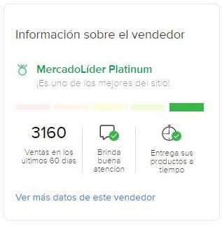 Reputación del vendedor en Mercado Libre
