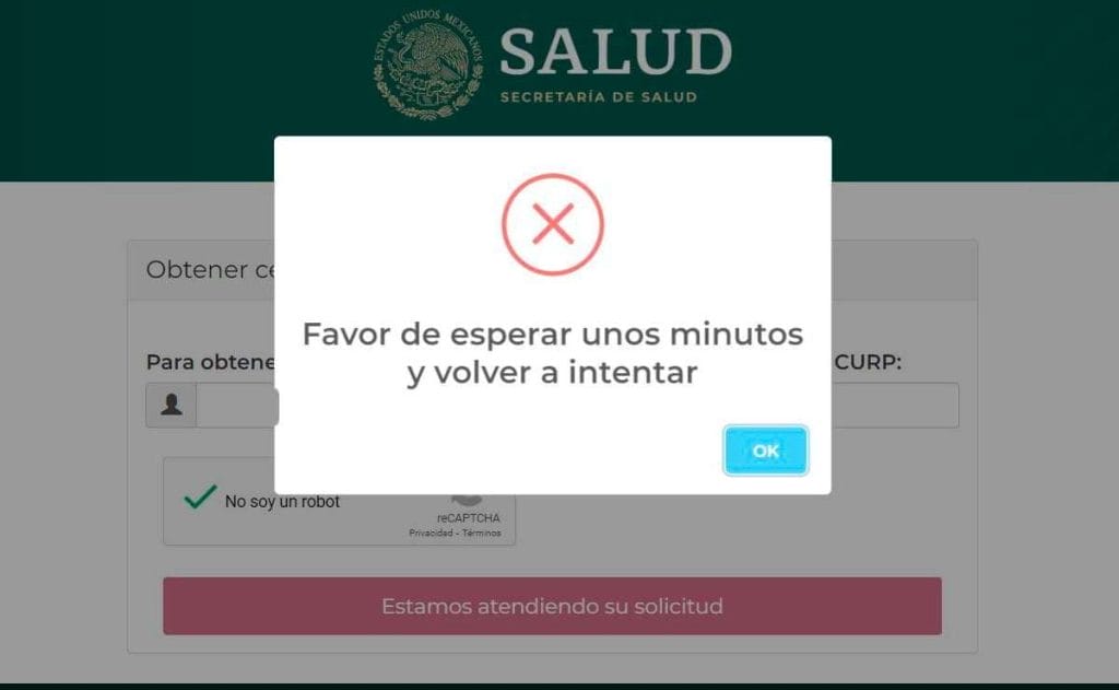 Saturado el portal del Certificado de la Vacuna COVID-19 2 Portal certificado mi vacuna