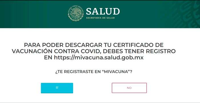 Portal web, para tramitar el certificado de vacunación Covid-19