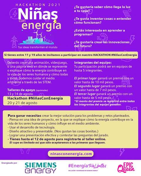 Convocatoria, niñas con energía