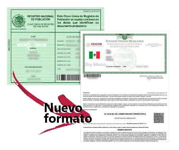 Nuevo formato Curp
