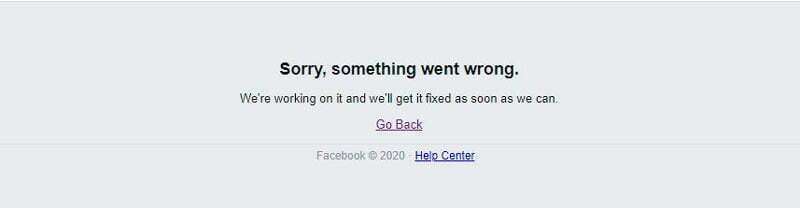 Facebook, WhatsApp e Instagram se caen a nivel mundial 2 Sorry, Somethings went wrong, facebook