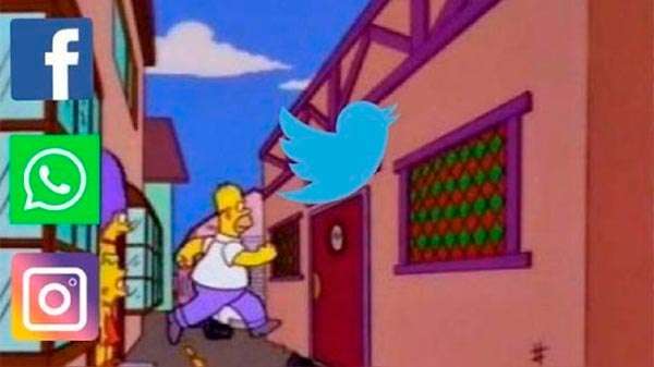 Caída de Facebook, WhatsApp e Instagram es recibida con memes 2 meme, homero se va con twitter
