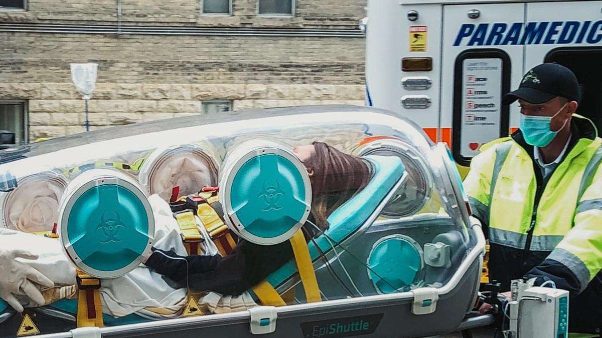Paciente trasladado a hospital covid