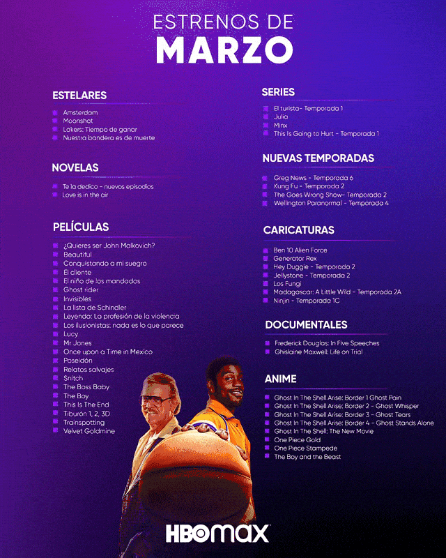 Estrenos que HBO Max tendrá en Marzo de 2022