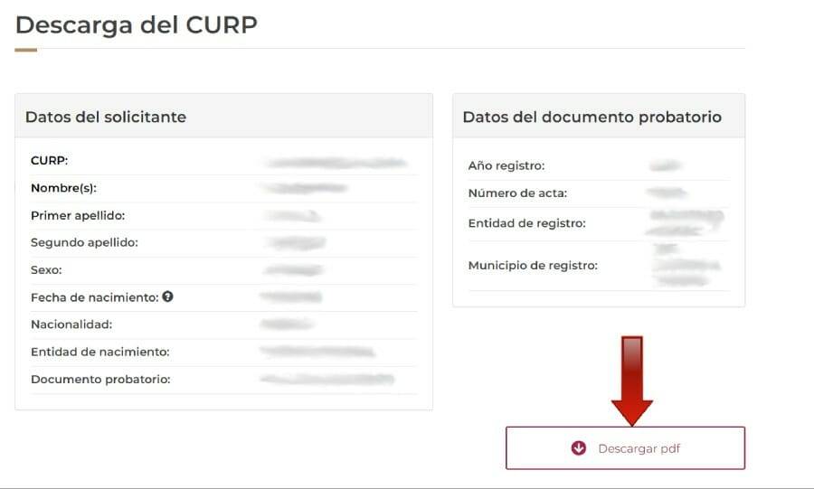 Descargar CURP desde la computadora