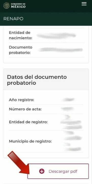 Descargar CURP desde el celular
