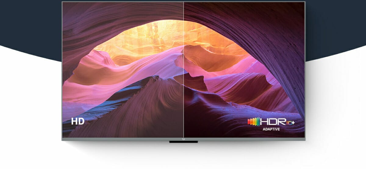 Comparación entre una pantalla HD y una pantalla HDR