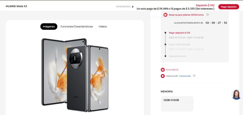 Preventa Huawei Mate X3