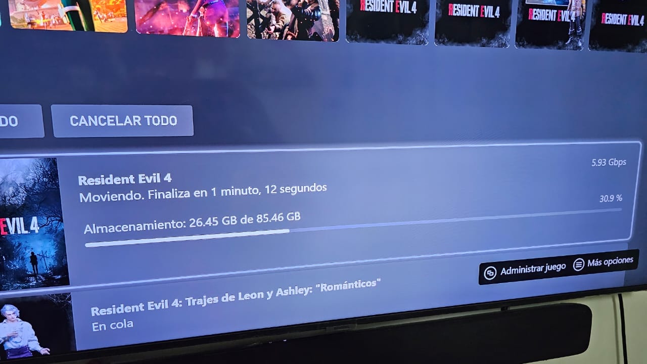 Transferir más de 80GB tardó alrededor de 2 minutos como máximo con la WD Black C50