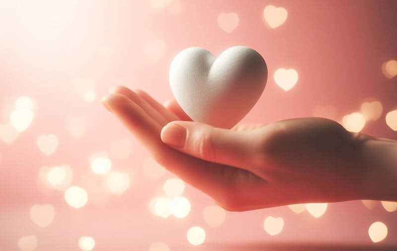 Emoji de corazón blanco agarrado de la mano.