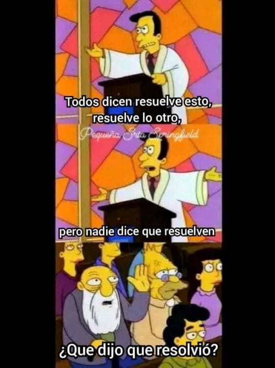 Meme que resuelva, Reverendo Alegría de los Simpsons.