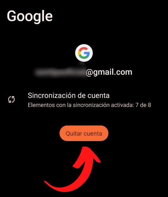 Ventana de teléfono, quitar cuenta de Gmail en dispositivo.