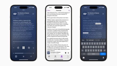 transcripciones en Apple Podcasts