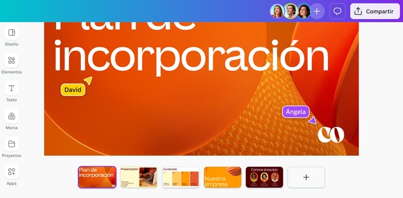 Nueva pagina de inicio canva