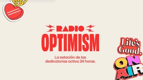 Ilustración y Logo de LG Radio Optimism, campaña global