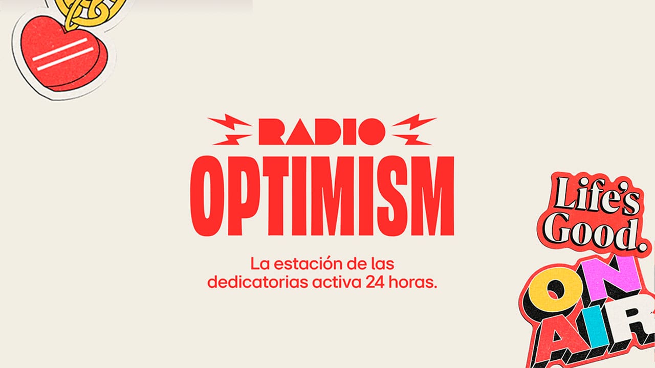 Ilustración y Logo de LG Radio Optimism, campaña global