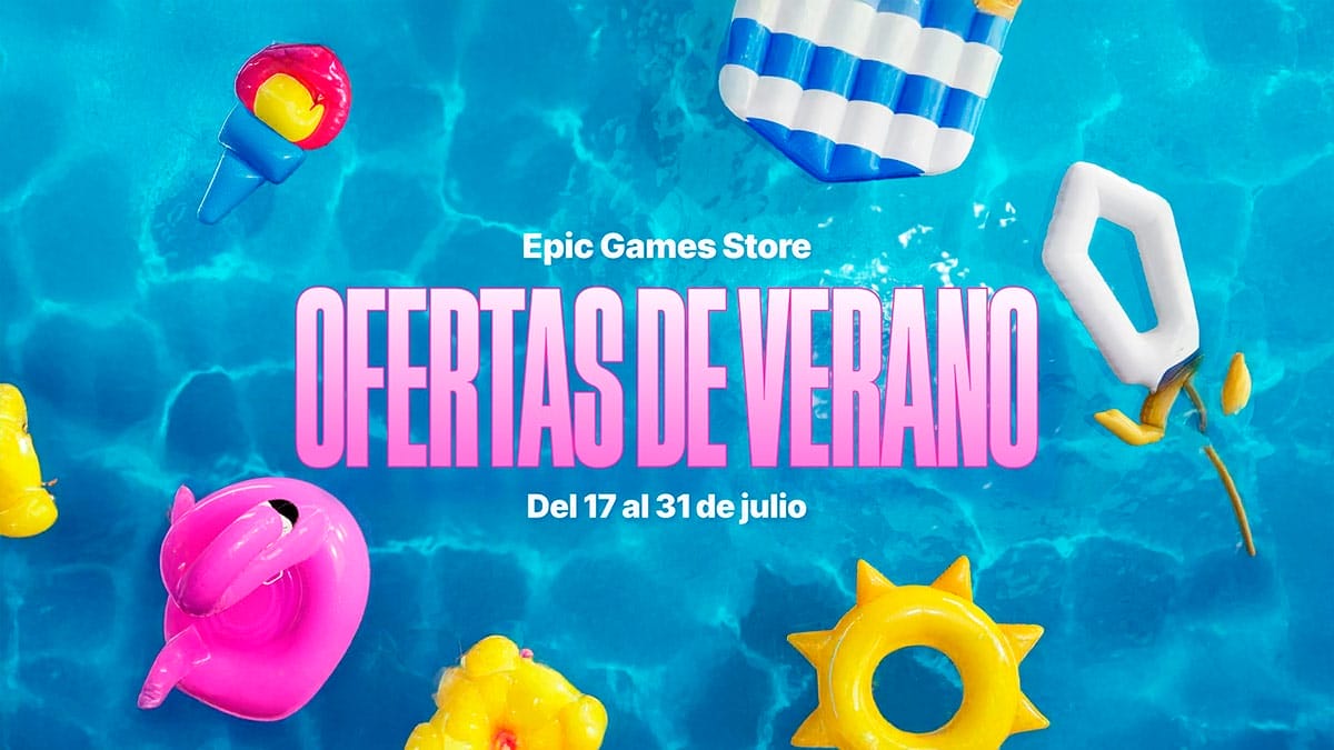 Imagen con letras de ofertas de verano EPIC Games Store 2025