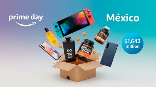 Productos saliendo de una caja, representando los productos más vendidos durante el prime day 2025
