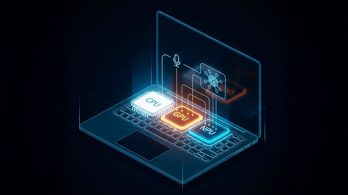 IUlustración de una Laptop con NPU, ideal para inteligencia artificial