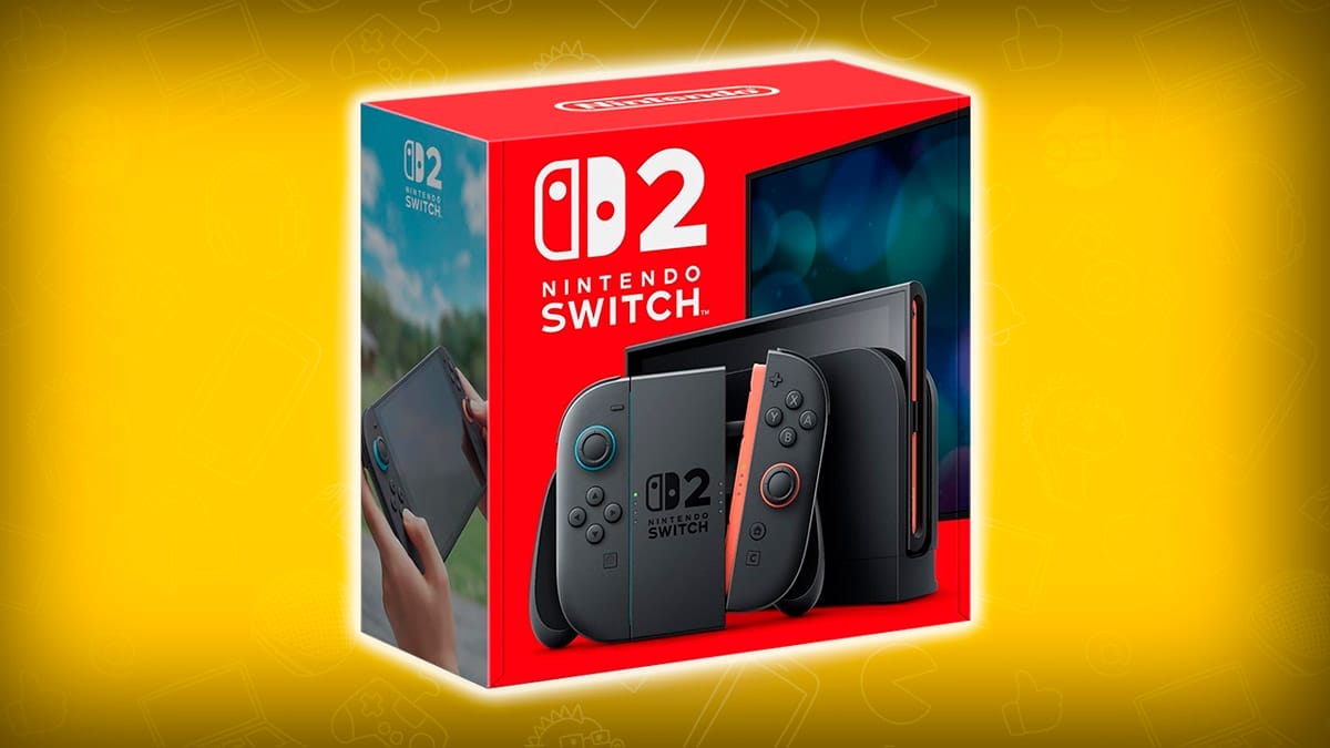 Caja de la Nintendo Switch 2, con fondo amarillo, por oferta en el Amazon Prime Day 2