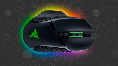 Imagen en fondo negro del ratón gamer Razer Basilisk V3 Pro, por oferta en el Amazon Prime Internacional 2025. Fuente: Razer