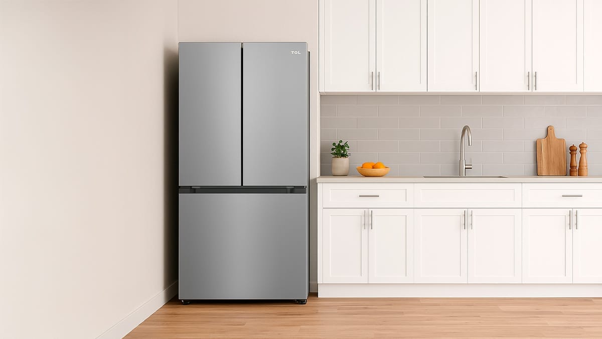 Imagen del Refrigerador TCL TFR18SI, colocado en una cocina