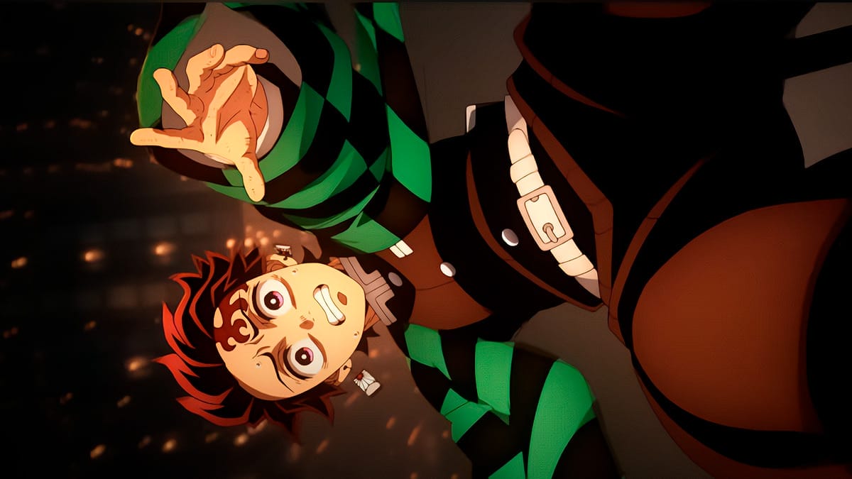 Tanjiro callendo, Demon Slayer: Castillo Infinito