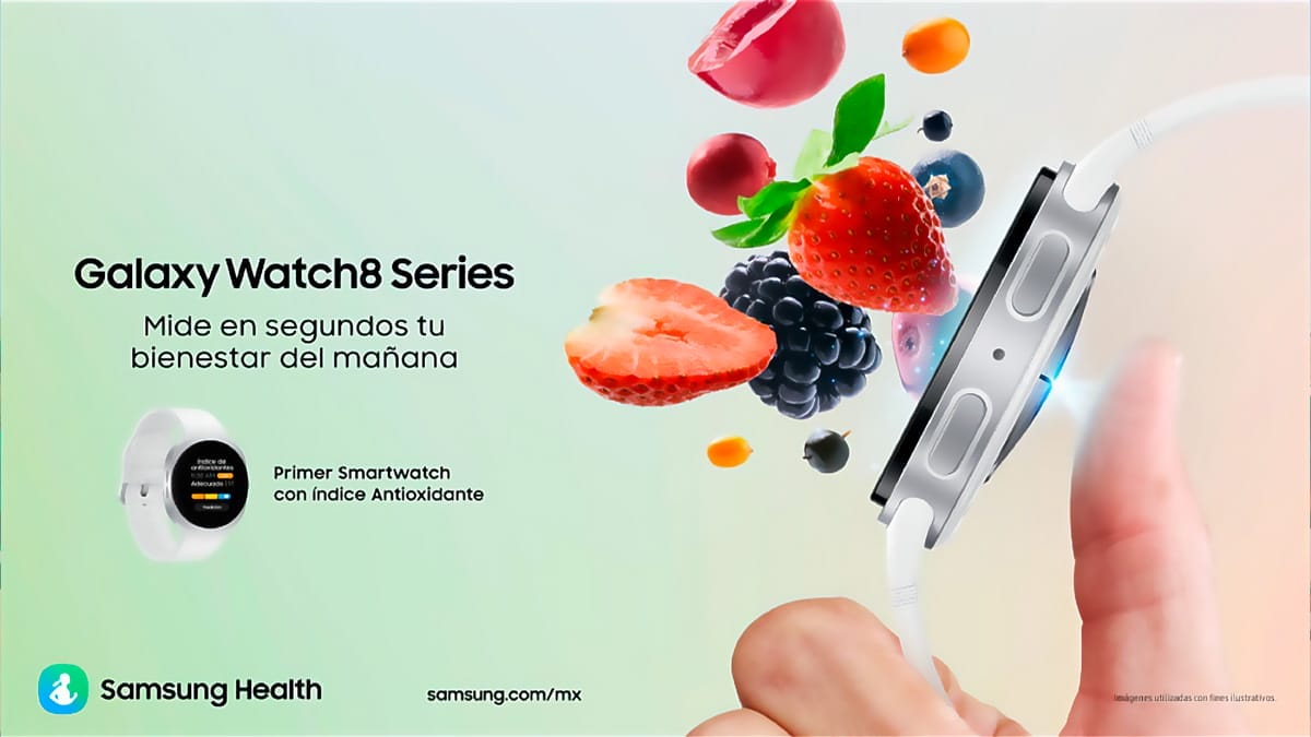 Galaxy Watch8 con índice de antioxidantes