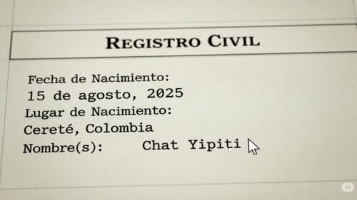 Simulación de un Acta de nacimiento de la niña Chat Yipiti