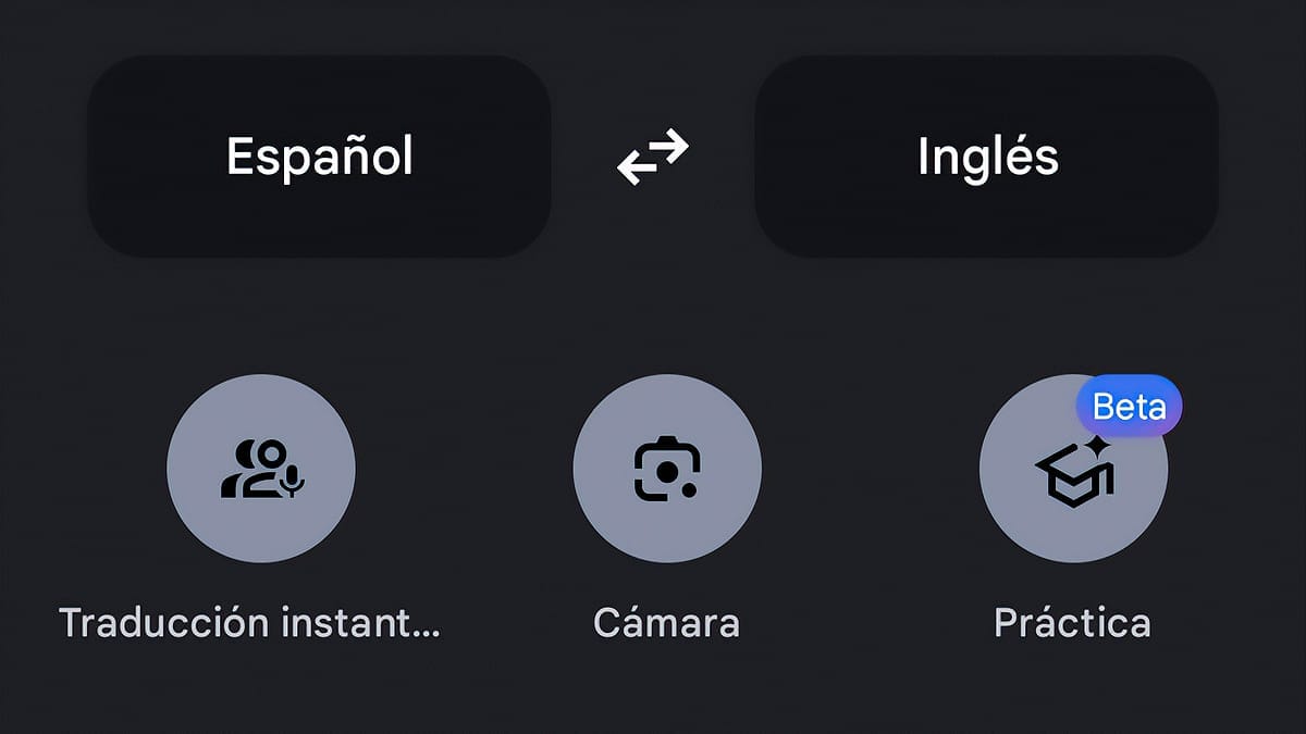 Traductor de Google, modo Práctica en Fase Beta