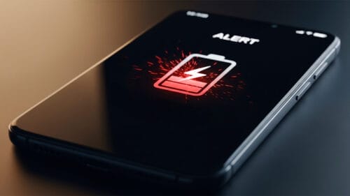 Peligro batería en teléfono móvil