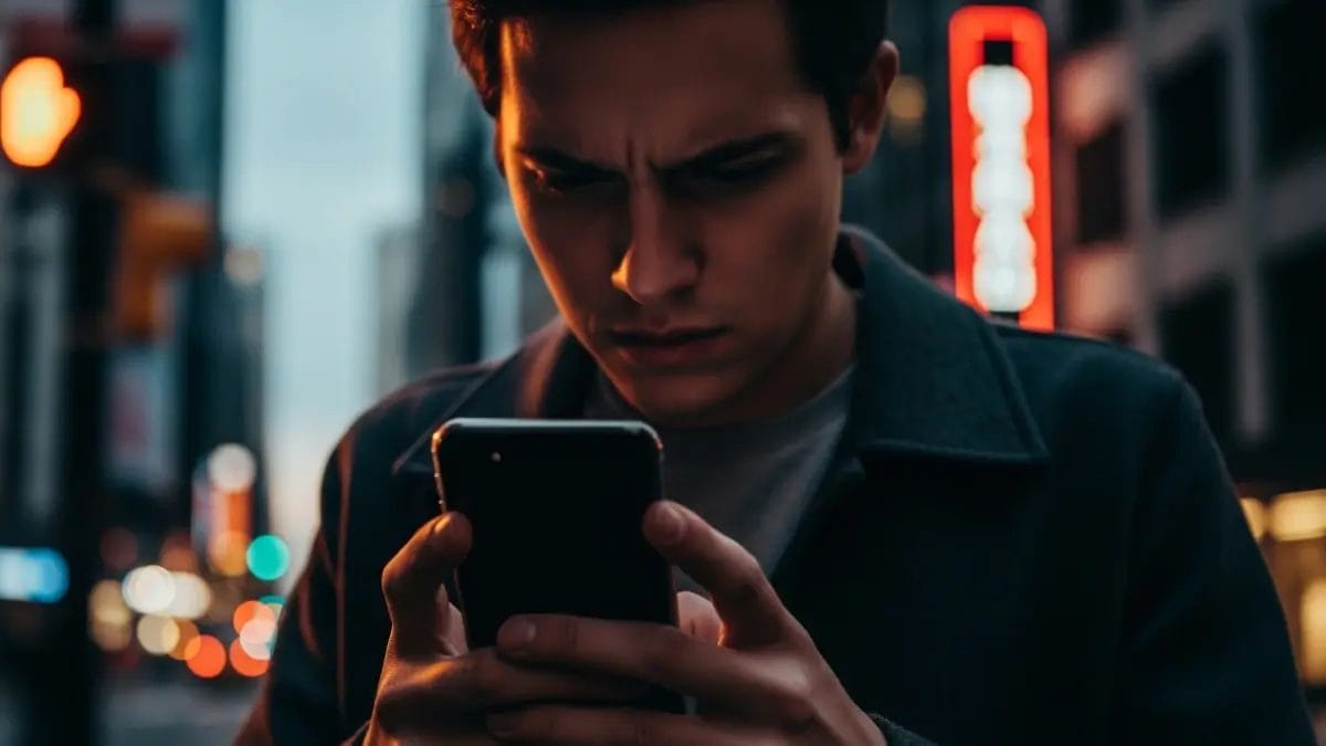 Hombre preocupado, se quieda sin línea telefónica